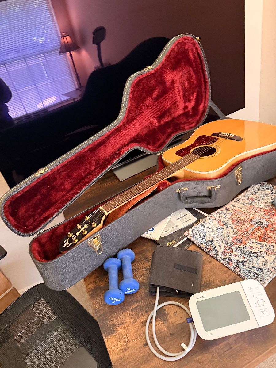 Acoustic guitar in a hardshell case