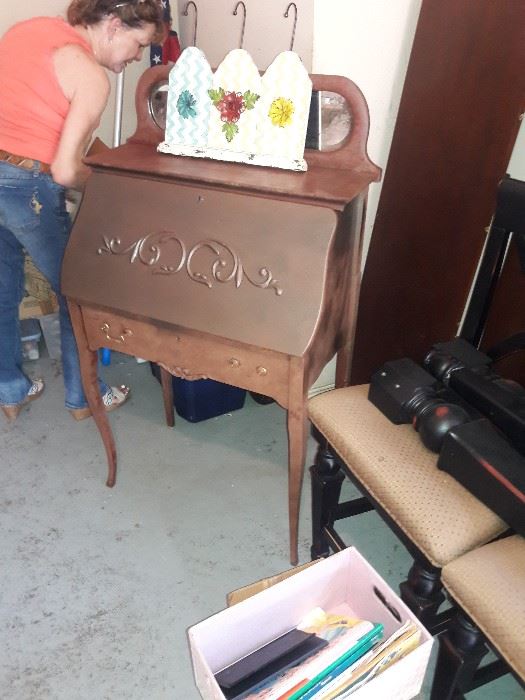 Antique slant front writing desk