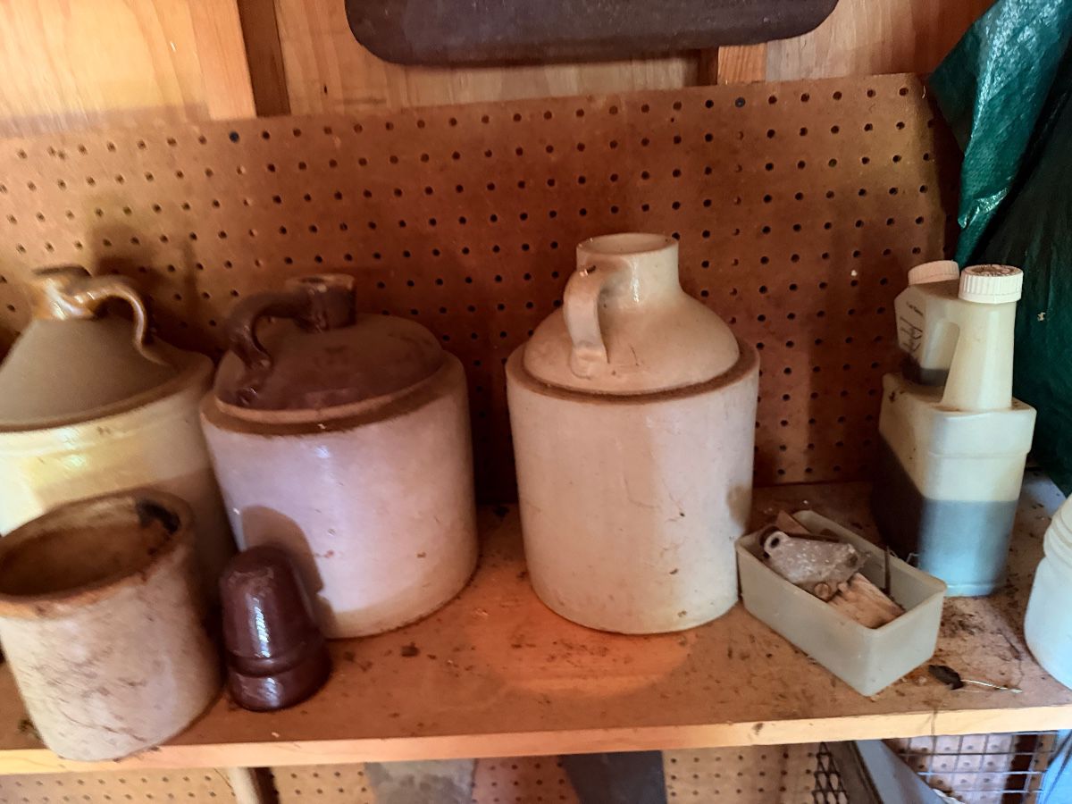 Antique stoneware crocks and jugs