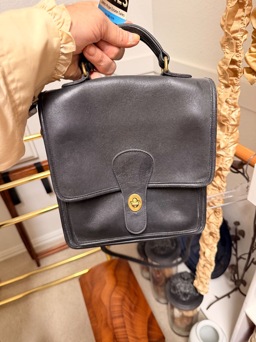Black Coach leather handbag