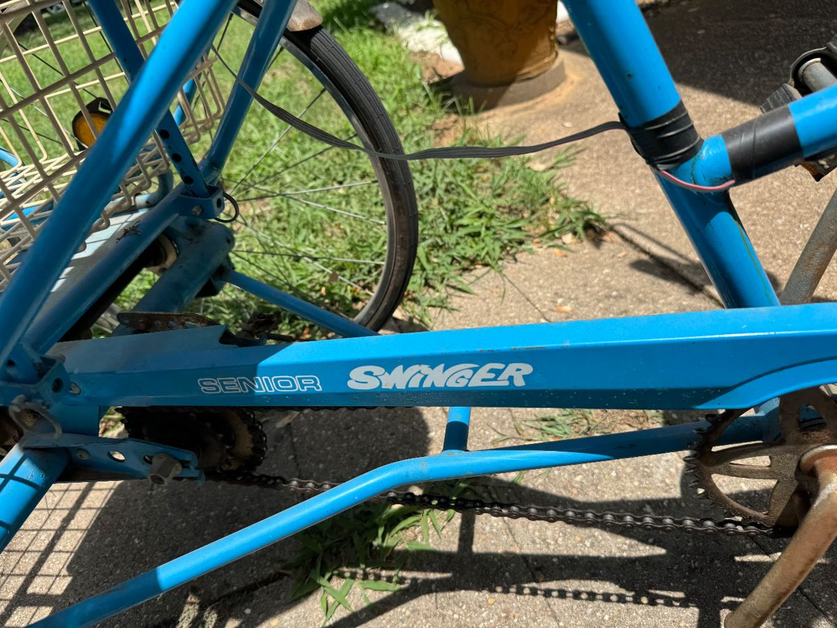 Blue Schwinn Swinger bicycle
