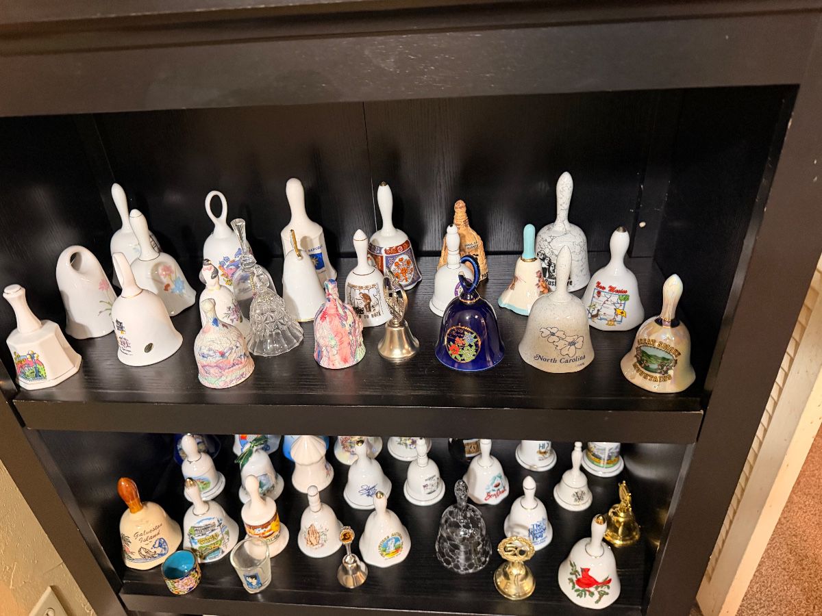 Collection of porcelain souvenir bells
