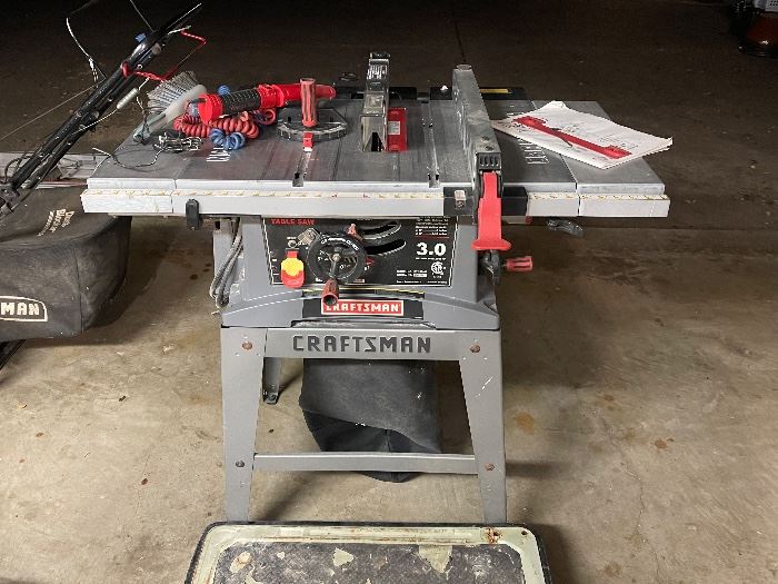 Craftsman table saw in the garage