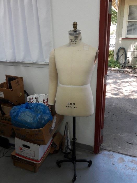 Dress form in the art studio at a Dallas estate sale