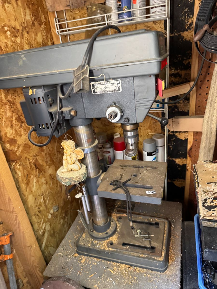 Drill press in the workshop