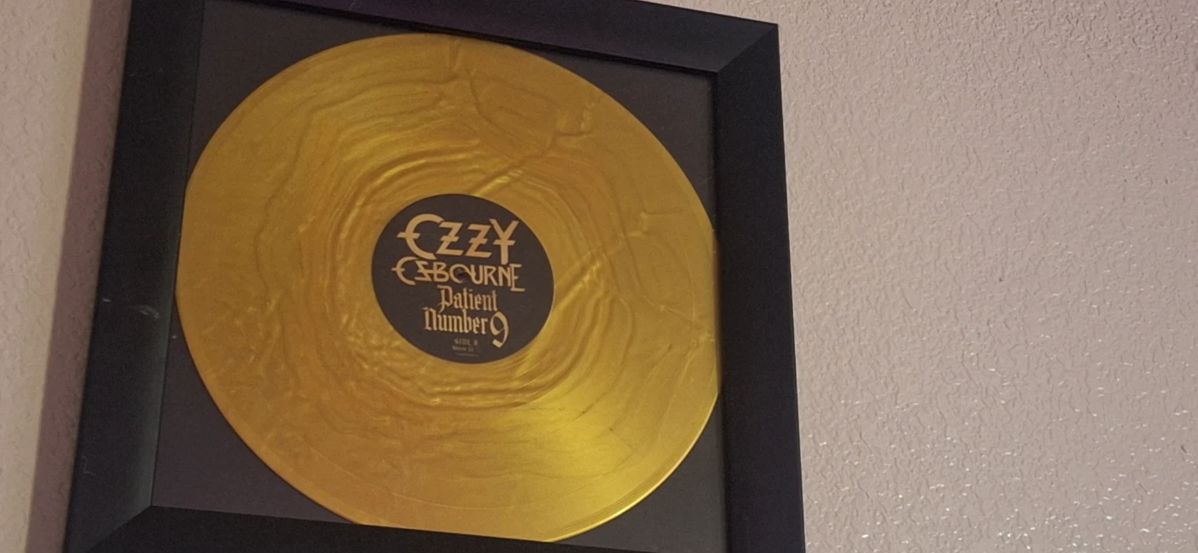 Framed Ozzy Osbourne gold record
