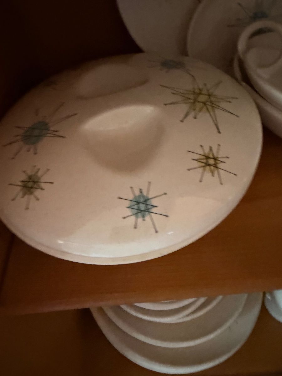 Franciscan Starburst atomic pattern serving dish