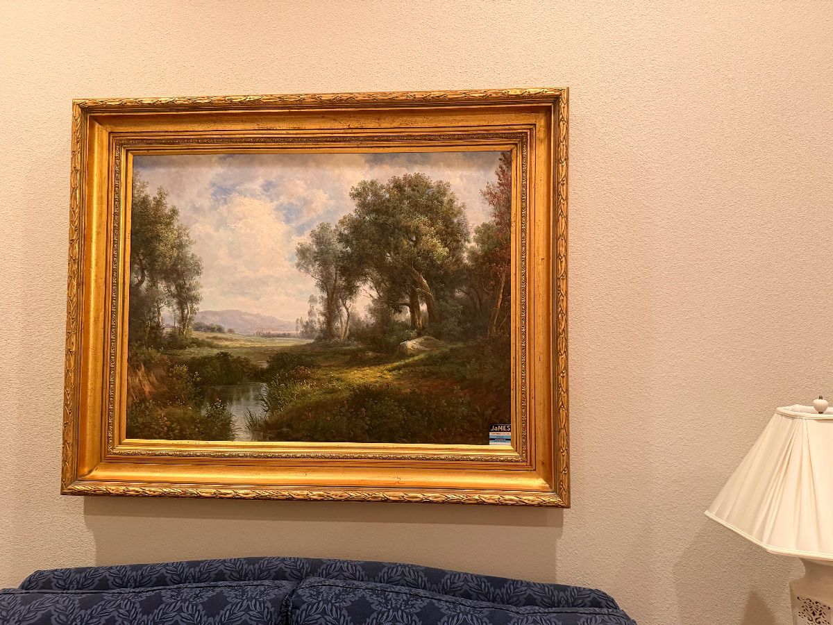 Gilt framed landscape oil painting