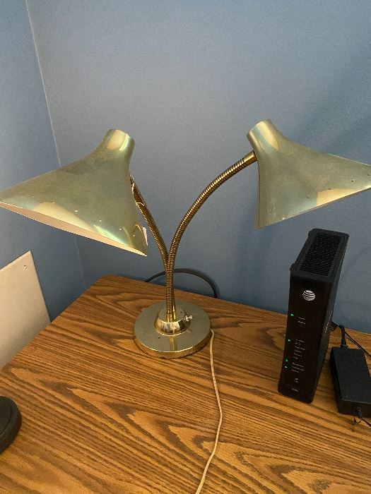 Gooseneck brass desk lamp