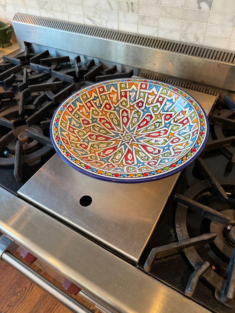 Hand-painted Moroccan style ceramic bowl