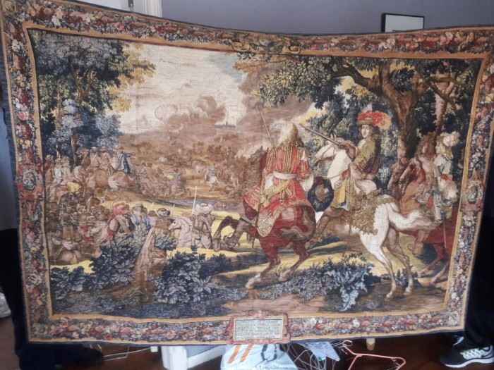 Hunting scene wall tapestry