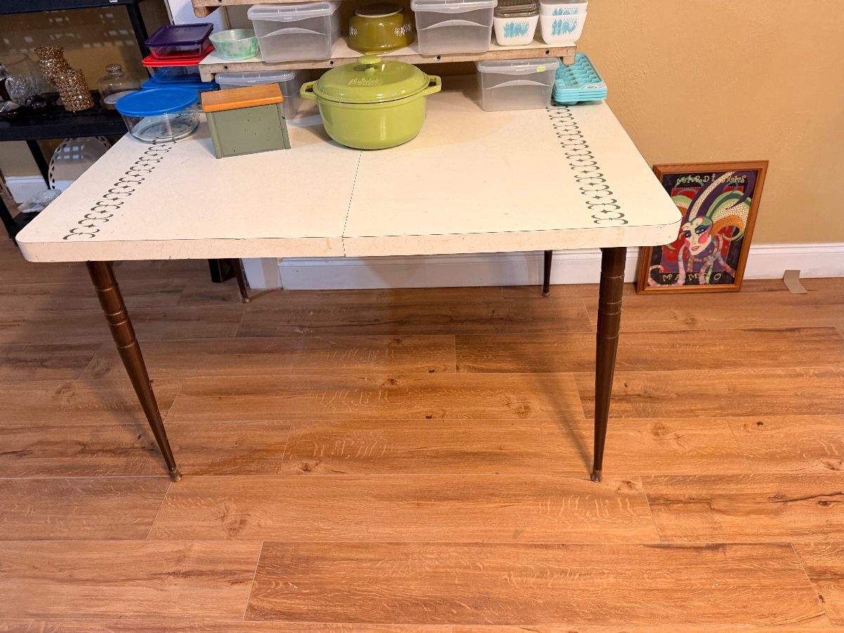 Mid-century kitchen table with tapered legs