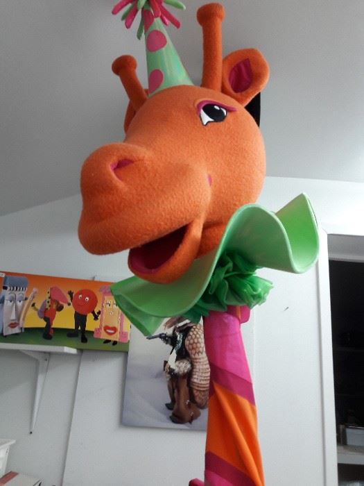 Orange giraffe foam costume head