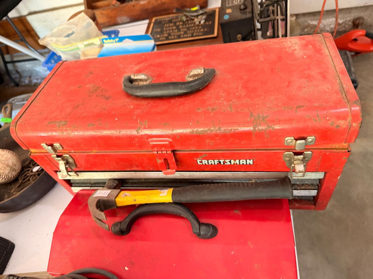 Red Craftsman metal toolbox