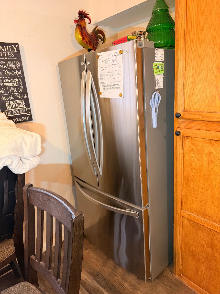 Stainless steel French door refrigerator