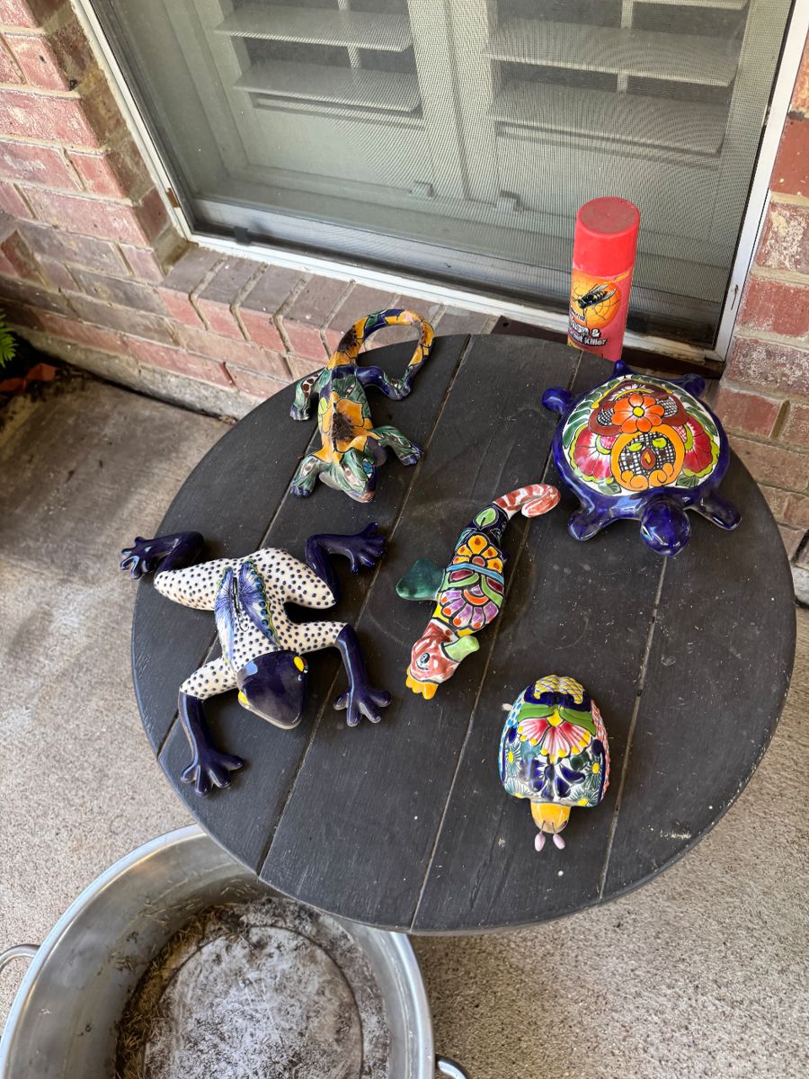 Talavera style ceramic garden critters