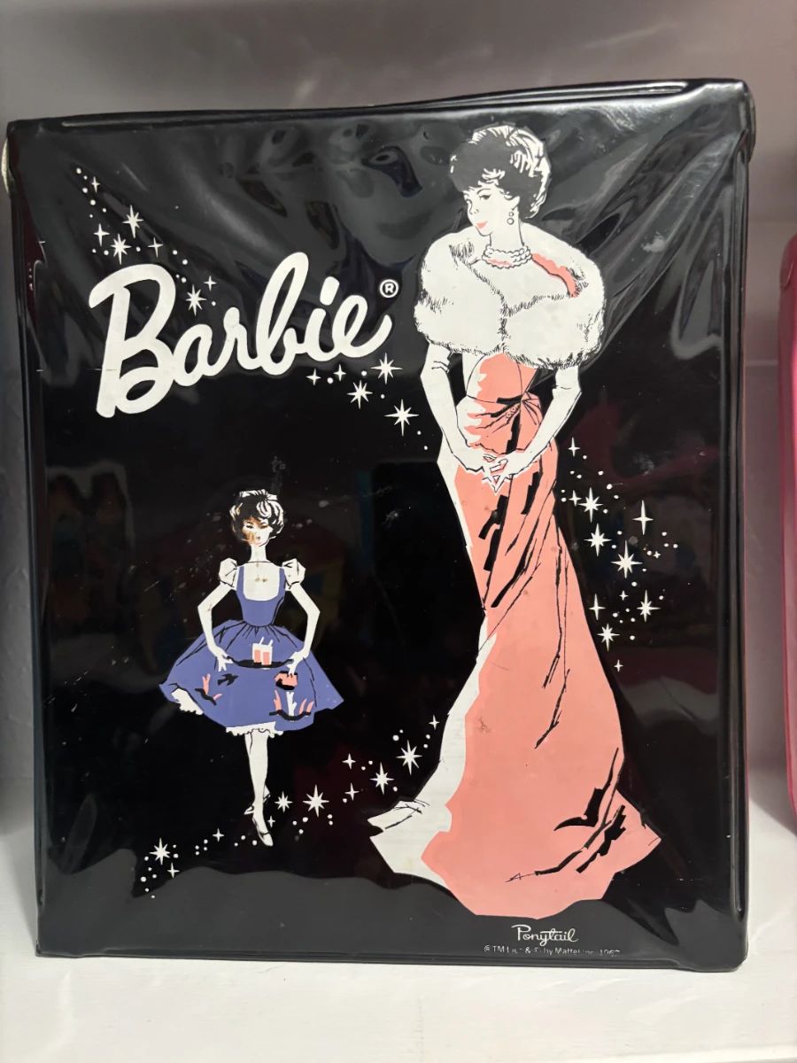 Vintage black Barbie doll case