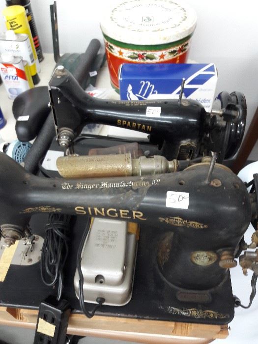 Vintage Spartan and Singer sewing machines