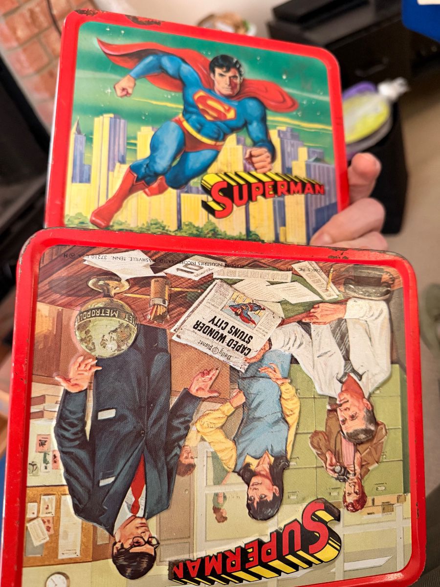 Vintage Superman and Archie metal lunch boxes