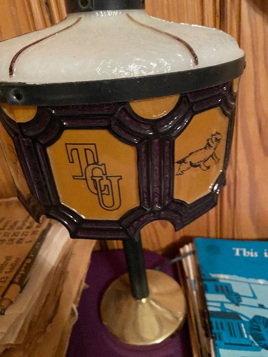 Vintage TCU Horned Frogs table lamp