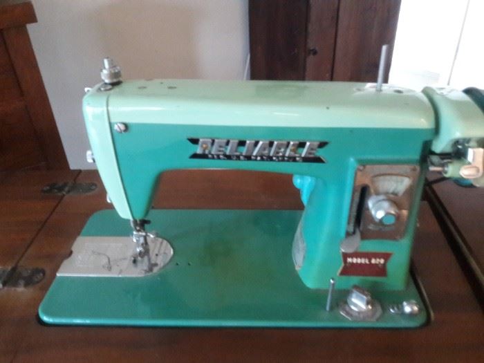 Vintage teal sewing machine