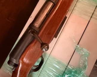 Vintage wood stock bolt action rifle